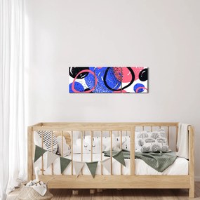 Kép - Motívum élénk színű körökkel (órával) (90x30 cm)