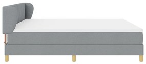 Boxspring Ágy Matrac Mellett - Világosszürke - 200x200 cm - Szövet