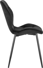 Krzesło LUCKY Czarne Welurowe