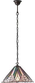Endon 63937 - Tiffany ASTORIA láncos csillár, 1x E27/60W/230V, átmérő 40 cm