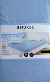 Smukee gumis pamut jersey lepedő 200x200x25 kék 714