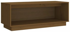 mézbarna tömör fenyőfa TV-szekrény 90x35x35 cm