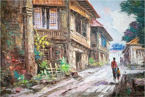 Fülöp-szigeteki falu képe, Ázsia (90x60 cm)