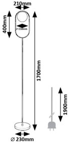 Rabalux 71139 - Állólámpa GHITA 1xE27/20W/230V