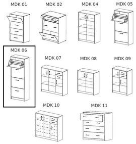Mdk Cipősszekrény 06 fehér
