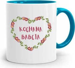 Kék Bögre Nagymama Napja Szeretett Nagymama Ajándék nyomtatott fényképpel