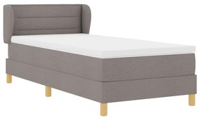 Boxspringágy matraccal, világosszürke, 80x200 cm, textil