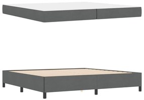 Boxrugós ágy Sötétszürke és Fekete 200 x 200 cm