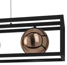 Eglo 390091 - Csillár zsinóron CORDOBA 3xE27/40W/230V réz/fekete