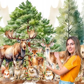 Fotótapéta Gyerekeknek Erdő Vadállatok Gyerekszoba 490x260 LDZ01F