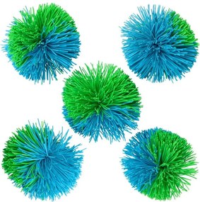 Pelyhes golyók 7 cm zöld / kék 5 db