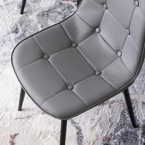 Étkezőgarnitúra 4 db székkel. Bővíthető asztal HARRY 102-142 cm 4 db. Szürke Eco-bőr székkel. ARIS