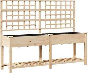 vidaXL Kerti cserép Bézs 203,5 x 54 x 152,5 cm Szilárd fenyőfa