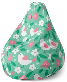 Pear babzsák virágok és madárkák - gyerek, színes