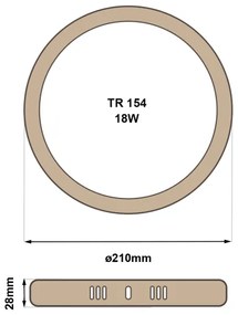 LED Mennyezeti lámpa RING LED/18W/230V 4200K átm. 21 cm barna