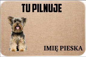 Lenvászon Lábtörlő Bejárat Itt Őrzi Yorkshire Terrier Név