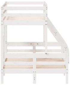 fehér tömör fenyőfa emeletes ágy 90 x 200/120 x 200 cm