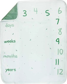 Bubaba pamut babatakaró 70x90 cm - "My first year"- Menta
