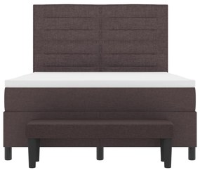 vidaXL Boxspring ágy matraccal és paddal Sötétbarna 140x200 cm Szövet