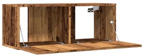2 db antik fa színű falra szerelhető TV-szekrény 80 x 30 x 30cm