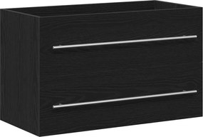 vidaXL fekete tölgy színű szerelt fa mosdószekrény 80 x 38,5 x 48 cm