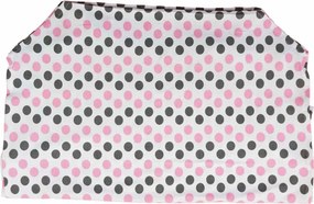Moni ASTI Óvodai lepedő végnyomott 135x60cm szürke-pink nagypötty