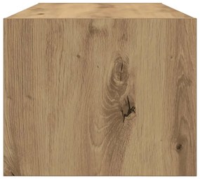 2 db kézműves tölgy színű szerelt fa TV-szekrény 80x31x25,5 cm