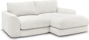 Fehér zsenília sarokkanapé (jobb oldali-heverő résszel) Leonore – Bobochic Paris