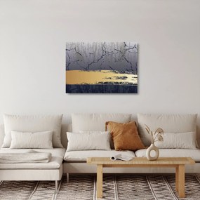 Üveg kép - Kék és arany absztrakció N⁰1 (70x50 cm)