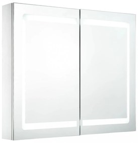 tükrös fürdőszobaszekrény LED világítással 80 x 12,2 x 68 cm
