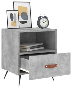 2 db betonszürke szerelt fa éjjeliszekrény 40 x 35 x 47,5 cm