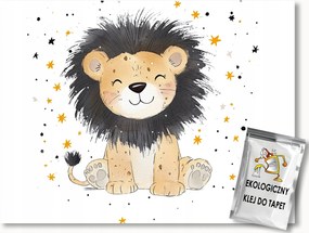 Fotótapéta Flizelina Rajz Állat Oroszlán Csillag Mosoly 208x146 ragasztó