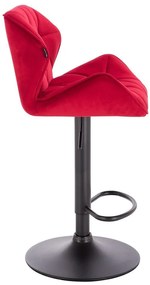 HR111W Vörös modern velúr szék fekete lábbal