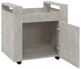 betonszürke szerelt fa asztal-kocsi 60 x 45 x 60 cm
