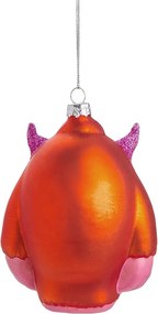 HANG ON üveg karácsonyfadísz, piros szörny 7cm