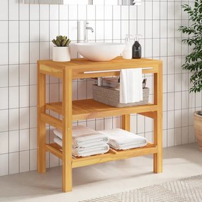 tömör fa fürdőszobai pipereszekrény 2 polccal 74 x 45 x 75 cm