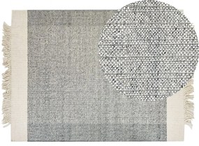 Törtfehér és szürke gyapjúszőnyeg 140 x 200 cm TATLISU Beliani