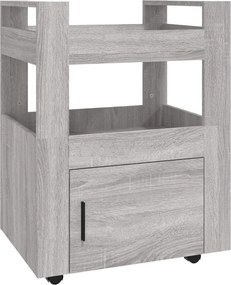 vidaXL szürke sonoma szerelt fa zsúrkocsi 60 x 45 x 80 cm