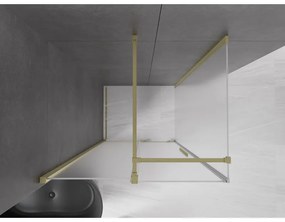 Mexen Velar, tolóajtós zuhanykabin 120 x 70 cm, 8 mm-es matt üveg, arany matt, 871-120-070-31-55