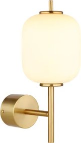 Globo 15217W Fali lámpa fém sárgaréz színű, fehér üveg, fényirány: felfelé, SzxM: 135x325mm, Mélység: 185mm, LED 7W 230V, 779lm forrás, 606lm kimenet, 3000K