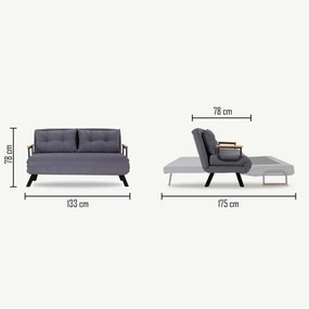 2 személyes kanapéágy Homoko 2-Seater - Mustársárga