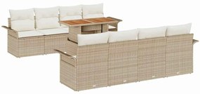 vidaXL Kerti Kanapé Szett párnával 7 pcs Beige és krém polirattan