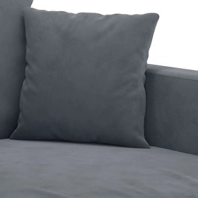 vidaXL 3 személyes sötétszürke bársony kanapé 180 cm