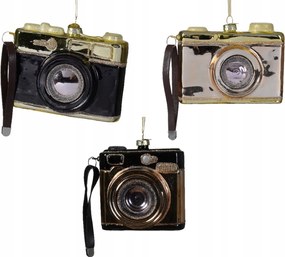 Polaroid üveg karácsonyfadísz 12cm