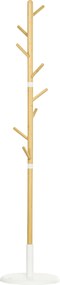 HOMCOM Bambusz Álló Kabátállvány Modern Hall Tree 8 Akasztóval Ruhákhoz Táskához Belépőhöz Hálószobába Ø37.8x175.6 cm Természetes | Aosom