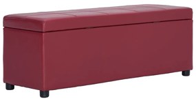 bordó műbőr pad tárolórekesszel 116 cm