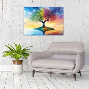 Kép – Évszakok festett fája (70x50 cm)