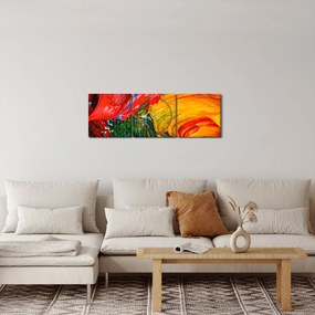 Kép - Kékítő absztrakció ecsettel (órával) (90x30 cm)