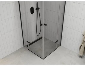 Mexen Roma Duo zuhanykabin 70 x 70 cm, 6mm üveg, átlátszó üveg / fekete profil, 854-070-070-70-00-02
