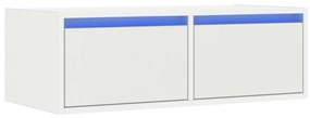 TV szekrény LED világítással fehér 75x35,5x25 cm
